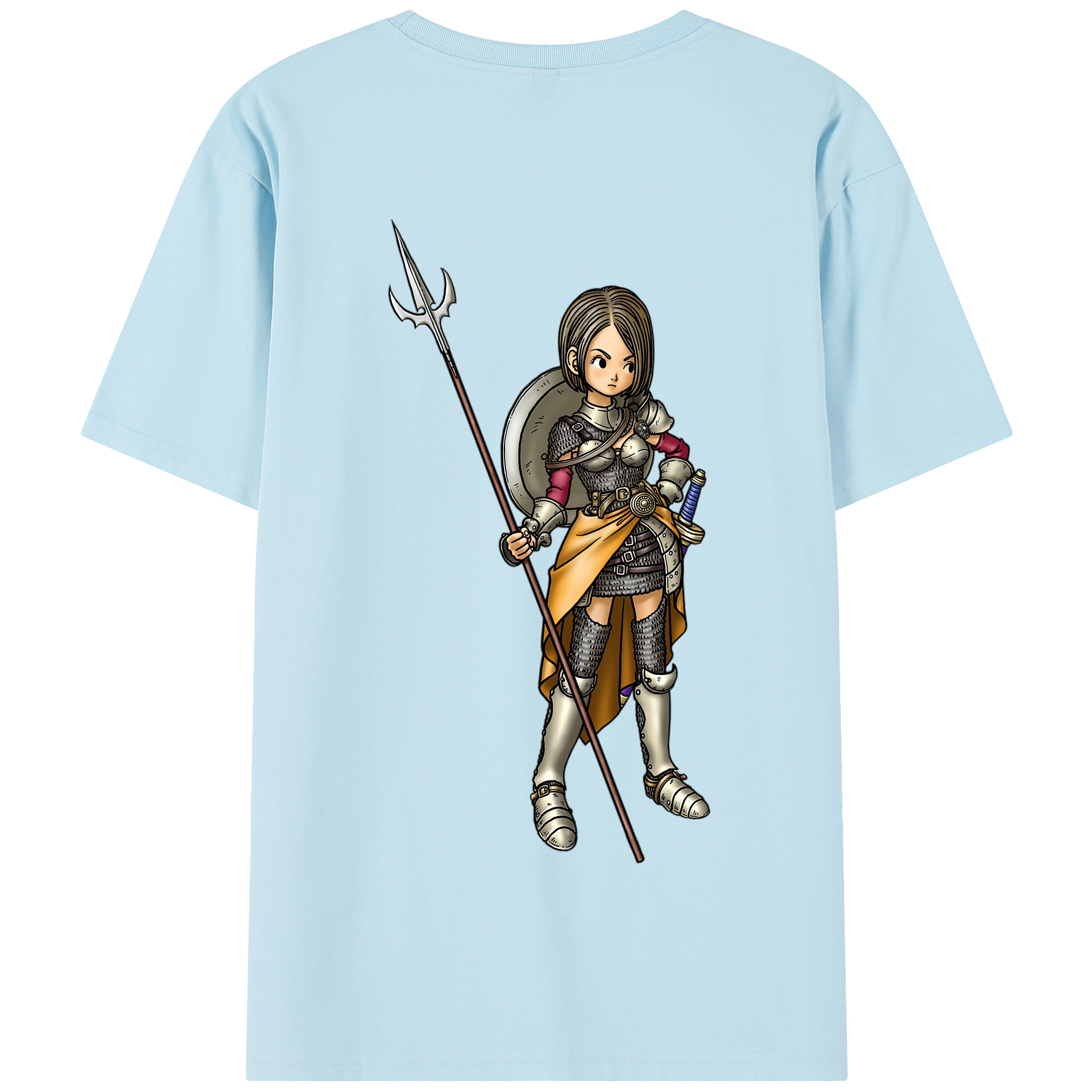 （画像用） ドラゴンクエスト Doragon Kuesuto Dragon Quest 綿100％半袖Tシャツ（背面プリント）